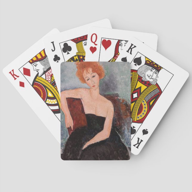 Amedeo Modigliani - Redheaded Girl Evening Dress Poker Cards (Back)