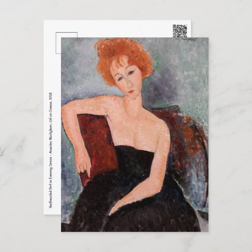 Amedeo Modigliani _ Redheaded Girl Evening Dress Postcard