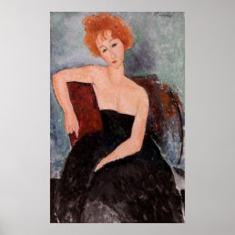 Amedeo Modigliani - Redheaded Girl Evening Dress Poster