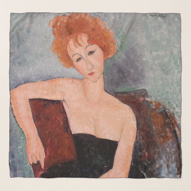 Amedeo Modigliani - Redheaded Girl Evening Dress Scarf (Front)