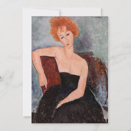 Amedeo Modigliani _ Redheaded Girl Evening Dress Thank You Card