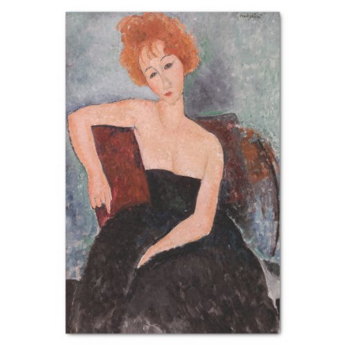 Amedeo Modigliani _ Redheaded Girl Evening Dress Tissue Paper