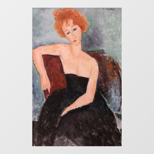 Amedeo Modigliani _ Redheaded Girl Evening Dress Window Cling