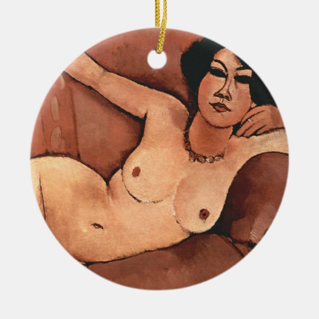 Amedeo Modigliani Woman On A Sofa Ceramic Ornament (Front)