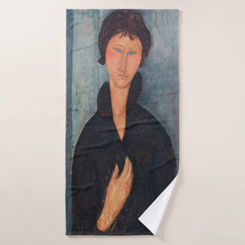 Amedeo Modigliani _ Woman with Blue Eyes Bath Towel Set