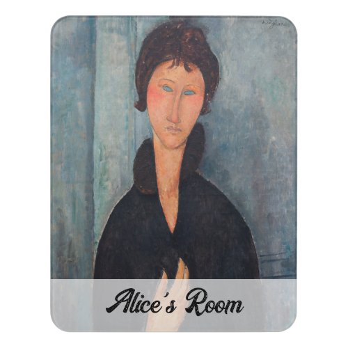 Amedeo Modigliani _ Woman with Blue Eyes Door Sign