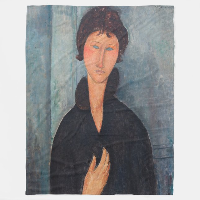 Amedeo Modigliani - Woman with Blue Eyes Fleece Blanket (Front)