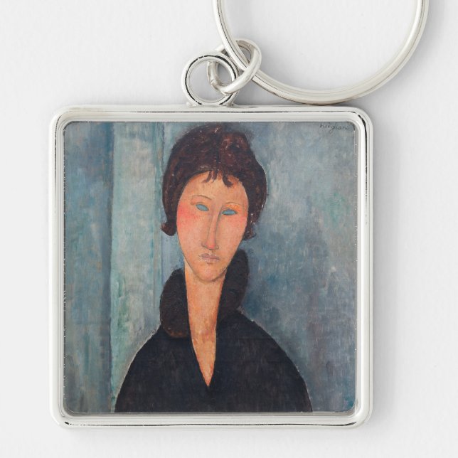 Amedeo Modigliani - Woman with Blue Eyes Keychain (Front)