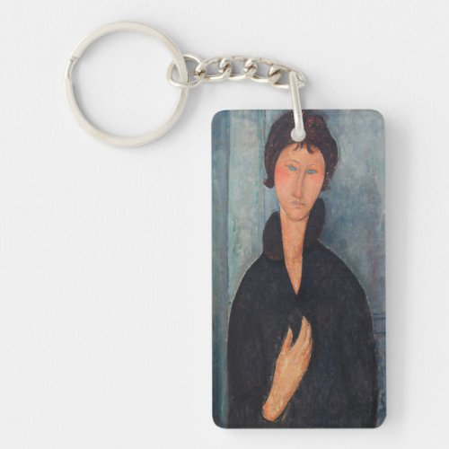 Amedeo Modigliani _ Woman with Blue Eyes Keychain