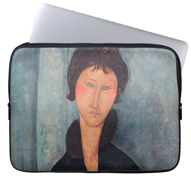 Amedeo Modigliani - Woman with Blue Eyes Laptop Sleeve (Front)
