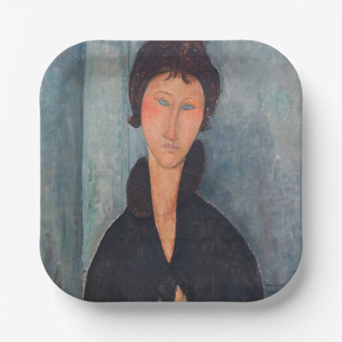 Amedeo Modigliani _ Woman with Blue Eyes Paper Plates