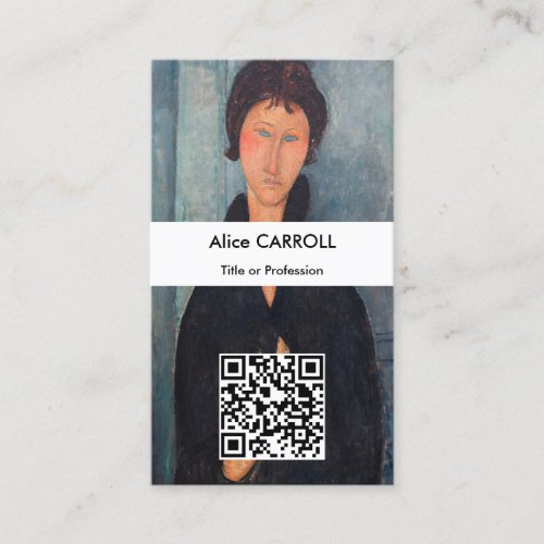 Amedeo Modigliani _ Woman with Blue Eyes _ QR Code Business Card