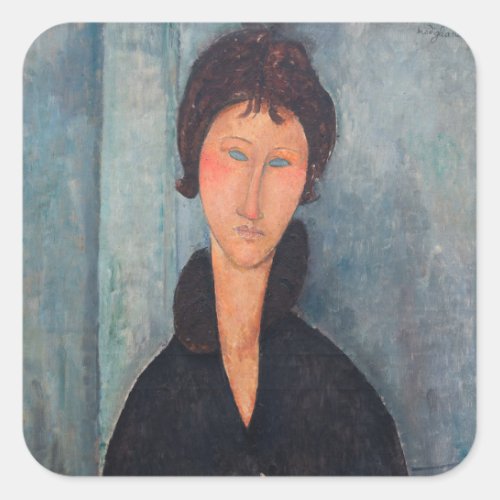 Amedeo Modigliani _ Woman with Blue Eyes Square Sticker