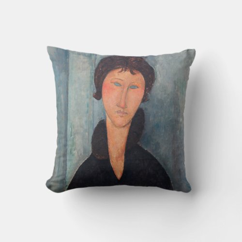 Amedeo Modigliani _ Woman with Blue Eyes Throw Pillow