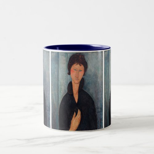 Amedeo Modigliani _ Woman with Blue Eyes Two_Tone Coffee Mug