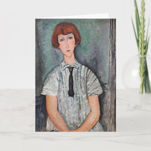 Amedeo Modigliani _ Young Girl in a Striped Blouse Card