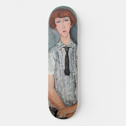 Amedeo Modigliani _ Young Girl in a Striped Blouse Skateboard