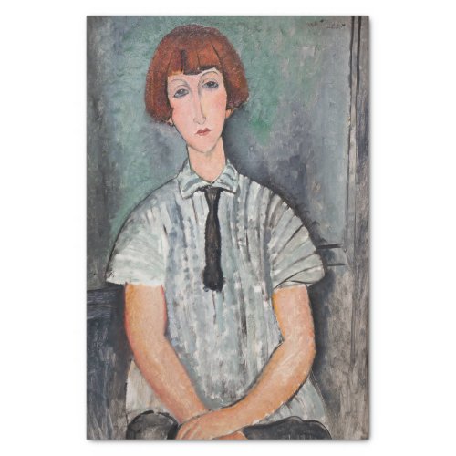 Amedeo Modigliani _ Young Girl in a Striped Blouse Tissue Paper