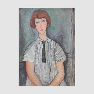 Amedeo Modigliani - Young Girl in a Striped Blouse Tissue Paper