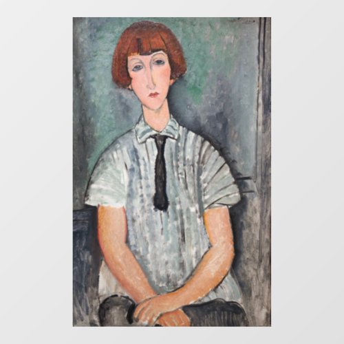 Amedeo Modigliani _ Young Girl in a Striped Blouse Window Cling