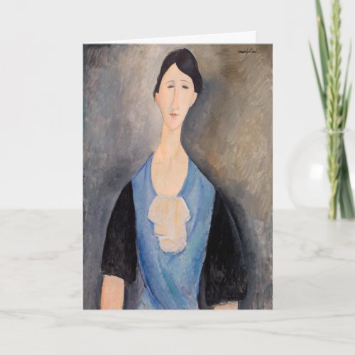 Amedeo Modigliani _ Young Woman in Blue Card