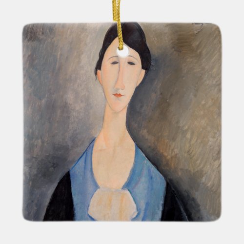 Amedeo Modigliani _ Young Woman in Blue Ceramic Ornament