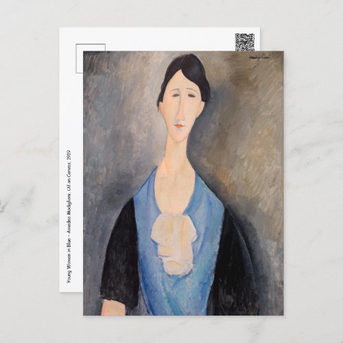 Amedeo Modigliani _ Young Woman in Blue Postcard