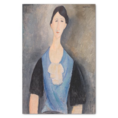 Amedeo Modigliani _ Young Woman in Blue Tissue Paper
