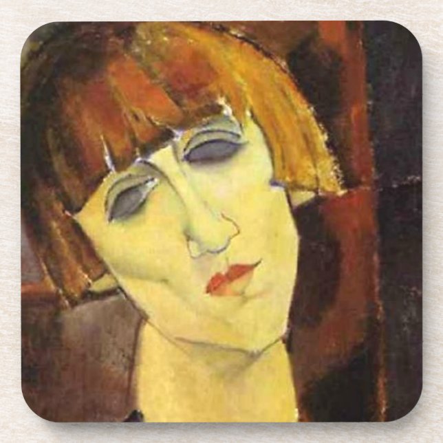 Amedeo Modigliani's Madame Kisling Portrait Beverage Coaster (Front)