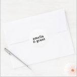 Amelia Black White Modern Wedding Classic Round Sticker<br><div class="desc">Modern style wedding stickers featuring a simple and minimal layout with your names in a groovy retro font.  Color scheme is black and white.  The fonts / colors may be changed in the design editing tool.  These wedding stickers are great as envelope seals or for customizing your wedding favors.</div>