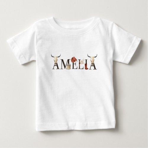 Amelia cowboy girl  Western Cowgirls Cowboy girl Baby T_Shirt