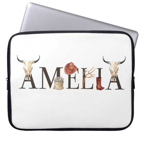 Amelia cowboy girl  Western Cowgirls Cowboy girl Laptop Sleeve