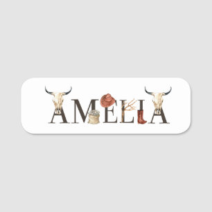 Amelia cowboy girl, Western Cowgirls, Cowboy girl Name Tag