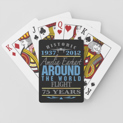 Amelia Earhart 75 Year Anniversary Playing Cards