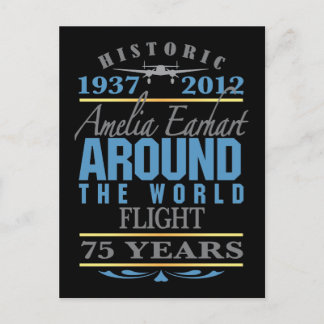 Amelia Earhart 75 Year Anniversary Postcard