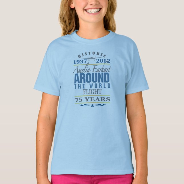 Amelia Earhart 75 Year Anniversary T-Shirt (Front)