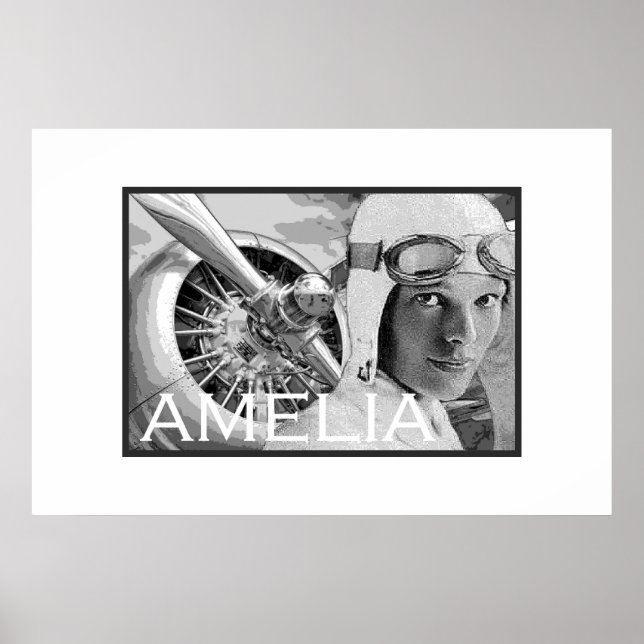 Amelia Earhart and her Electra Propeller Poster (Front)