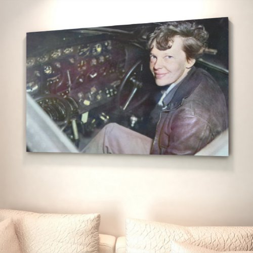 Amelia Earhart Candid Airplane Cockpit Photo 1937  Poster