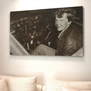 Amelia Earhart Candid Airplane Cockpit Photo 1937  Poster