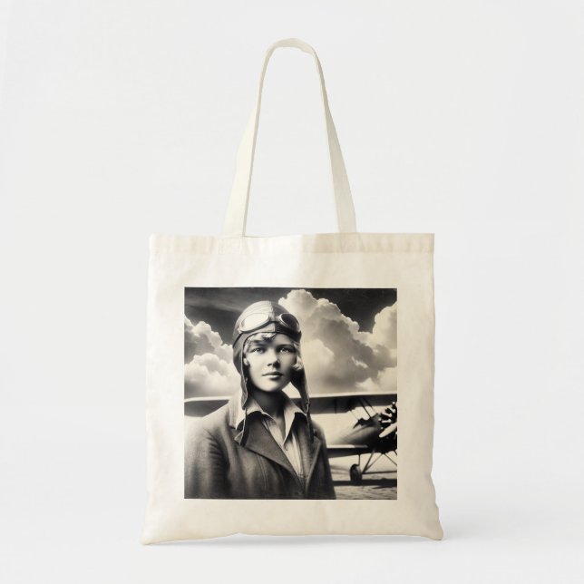 Amelia Earhart Famous Travel Quote Tote Bag (Front)