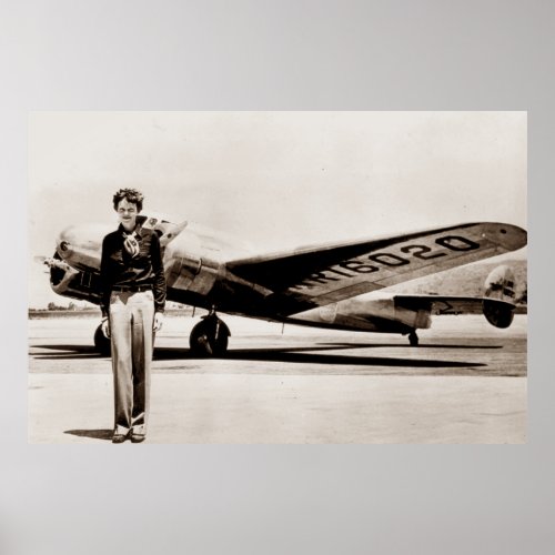 Amelia Earhart Lockheed Electra C 1937 Sepia Poster