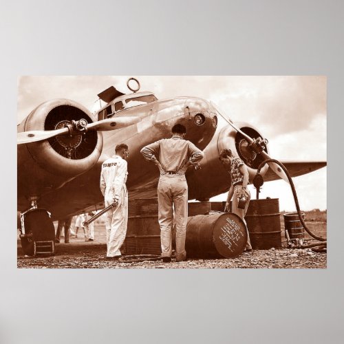 Amelia Earhart Lockheed Model 10 Electra 1937 Poster