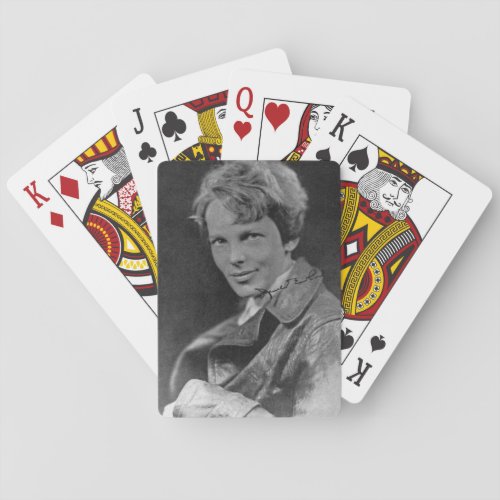 Amelia Earhart Signed Photo Playing Cards