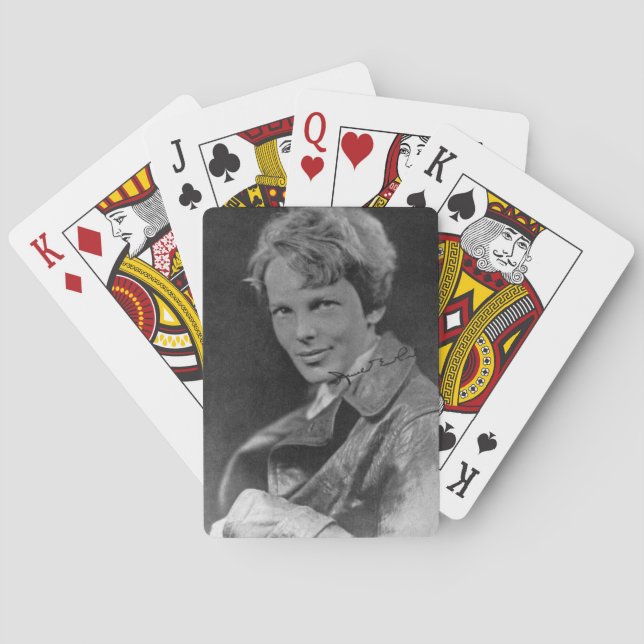 "Amelia Earhart Signed Photo" Poker Cards (Back)