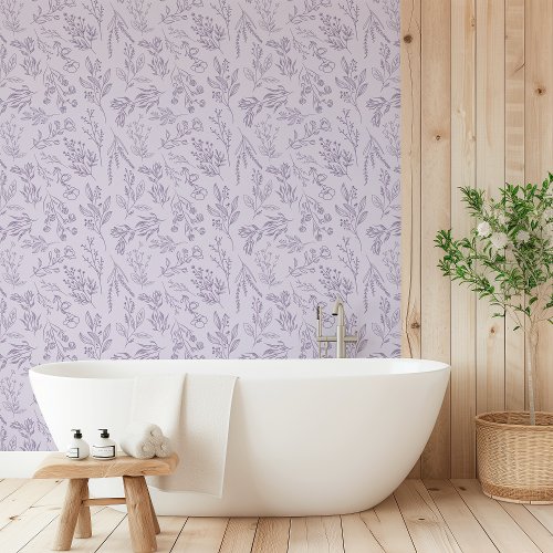 AMELIA Floral Botanical Flower Lavender Purple Wallpaper