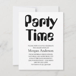 Amelia Font Black White Elegant Grad Party Card