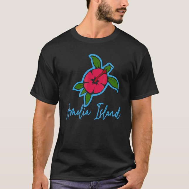Amelia Island 2022 Sea Turtle Tropical Flowers Vac T-Shirt (Front)