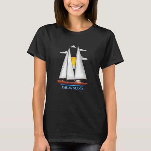 Amelia Island Coastal Nautical Sailing Sailor Desi T_Shirt