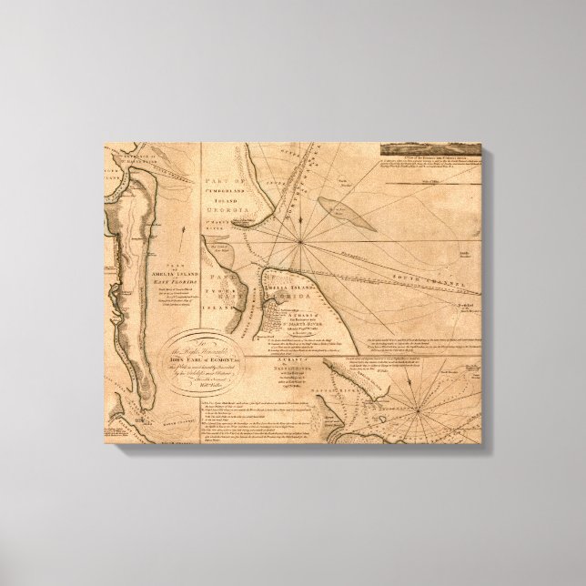 Amelia Island, Florida 1770 map Canvas Print (Front)