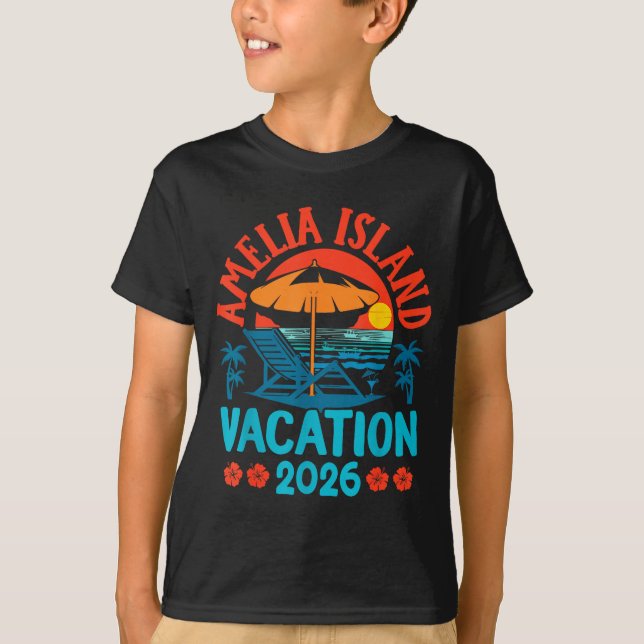 Amelia Island Florida 2026 Vacation Beach Summer V T-Shirt (Front)